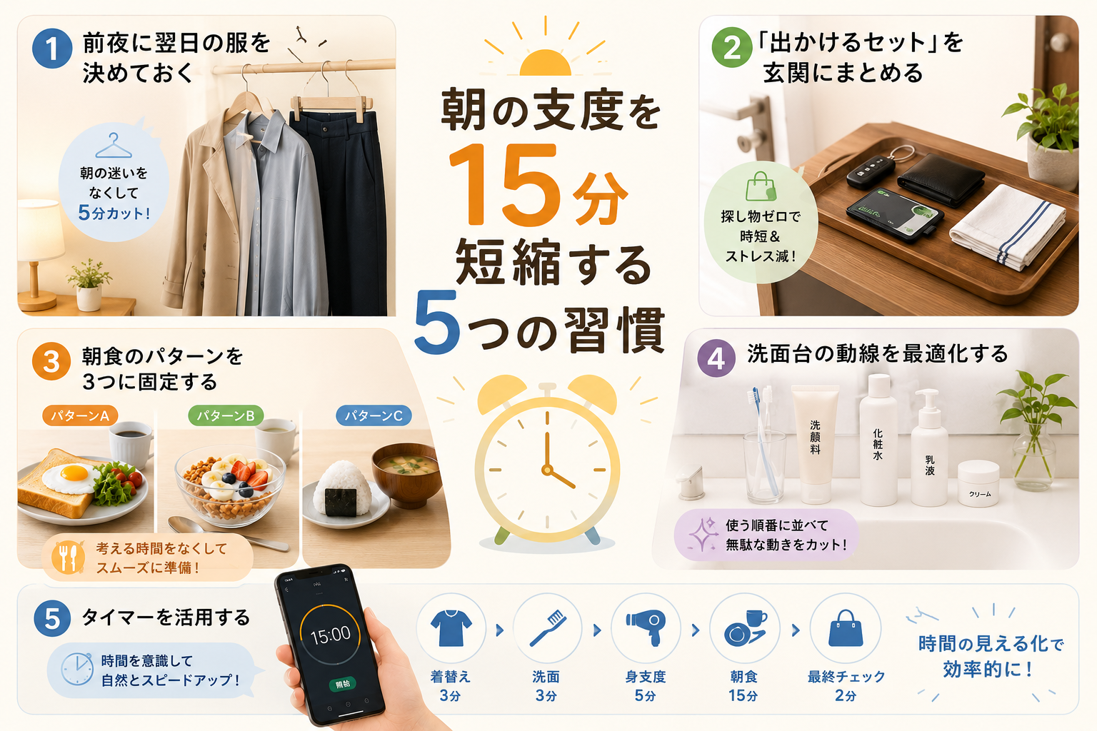 朝の支度を時短する習慣